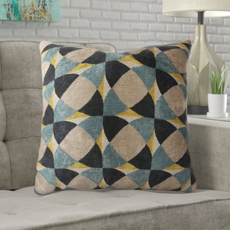 Geometric Outdoor Reversible Throw Pillow, 20" x 20", Throw Pillow