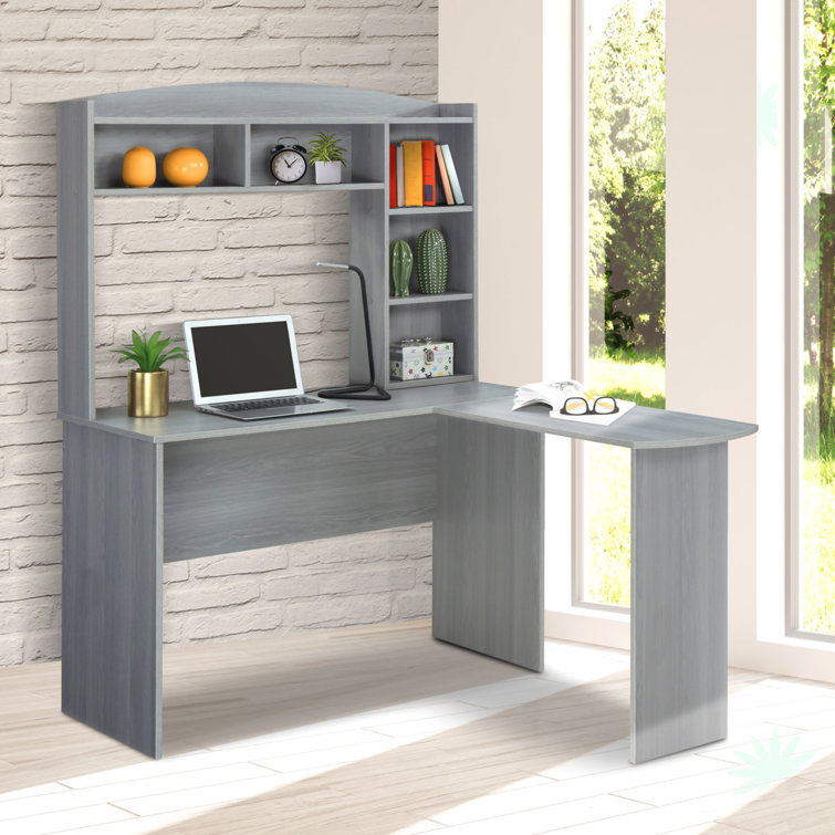 Techni Mobili Modern Office Desk with Storage, Gray