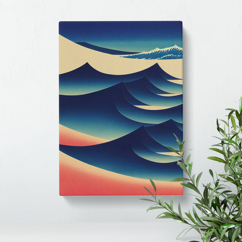 Modern Japanese Wave No.3 - Wrapped Canvas, 50cm H x 35cm W x 3cm D