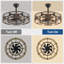 Ventilateurs de plafond en cage de 26 po avec télécommande pour l'application pour la chambre à coucher de patio, ventilateur de plafond encastré avec lumières et minuterie réversible noyer 6 vitesses Farmhouse-1086386089-1086787998