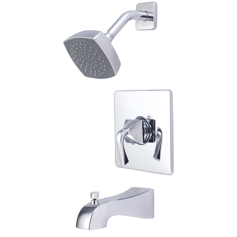 Robinet de baignoire et de douche à poignée simple Pr75 T-4PR110-MB - 1,75 gallons par minute - noir mat, Chrome poli