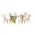 Solie Large Rectangular 95'' L x 46.00'' W Glass Dining Set with Velvet Chairs-81030568-122476574-122476546