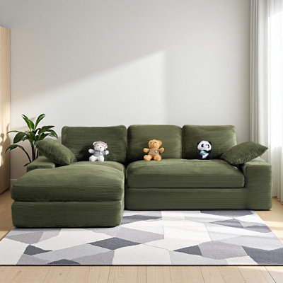 Corduroy Compressed Sofa. It Has A Soft And Skin-Friendly Sitting Feel, Adding A Healing Atmosphere To The Warm Living Room
