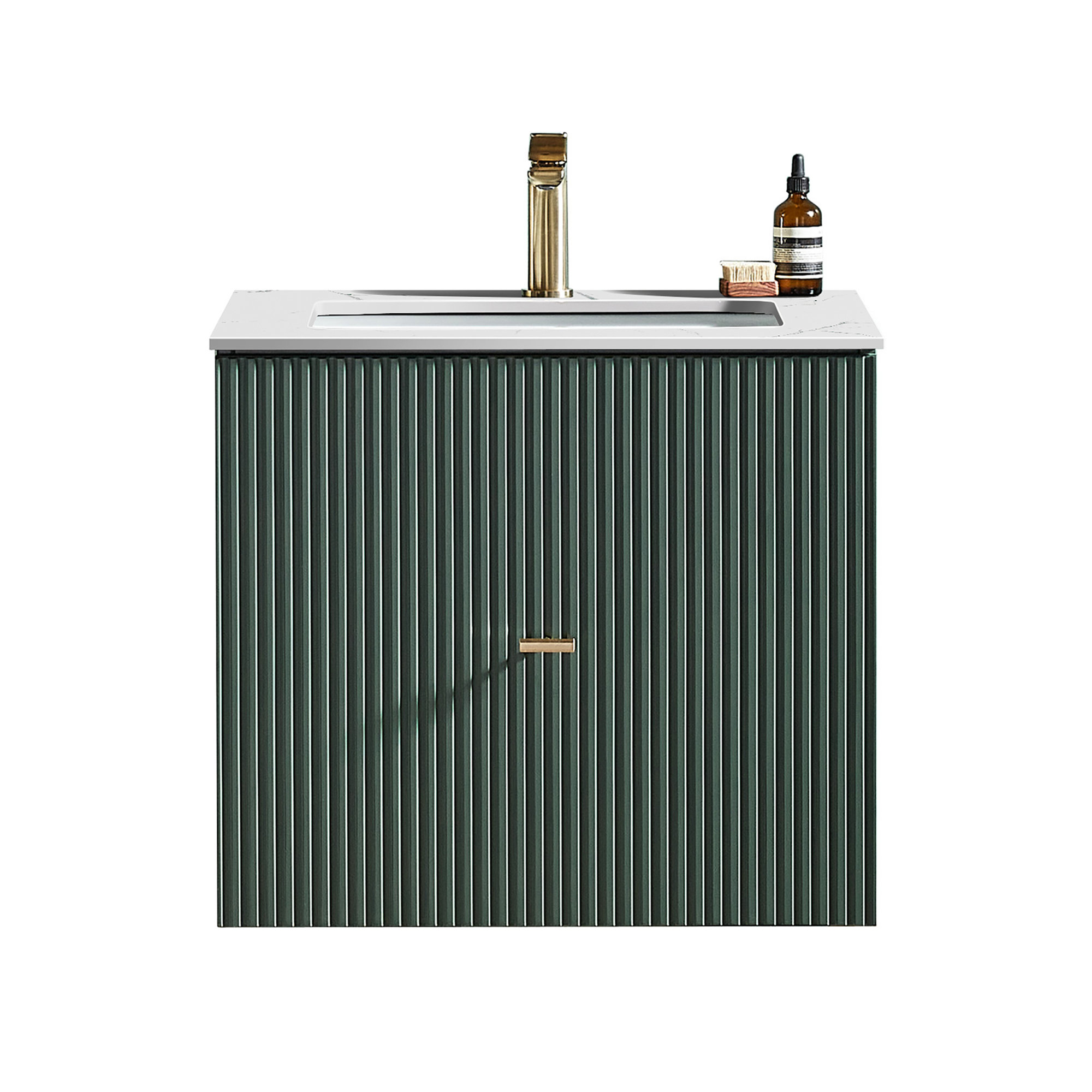 Jamell With Countertop, White, Forest Green