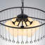 Lustre en cristal moderne avec 42 cristaux K9 Waterdrop, luminaire suspendu 7 lumières noir mat avec globes en verre laiteux, hauteur réglable de 15,75 po à 94,49 po pour les plafonds inclinés, homologué UL, rond de 24 po