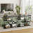 39" Farmhouse Console Table, 4-Tier Storage, Semi-Circle Metal Frame