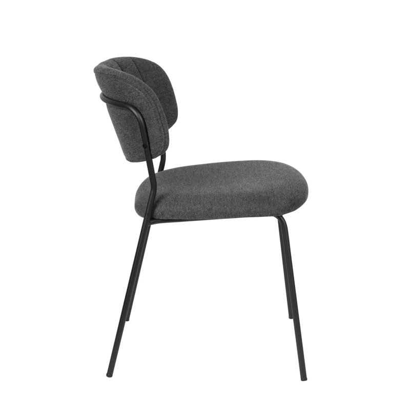 Jolien Upholstered Dining Chair, Dark Gray