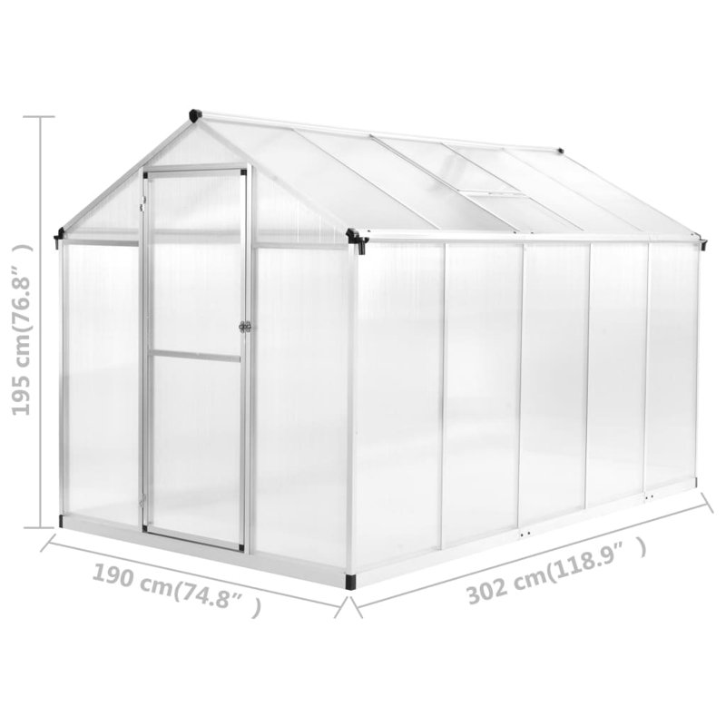 Serre de loisirs l 118,9 po x P 74,8 po Garvan, 118,9 po x 74,8 po x 76,8 po