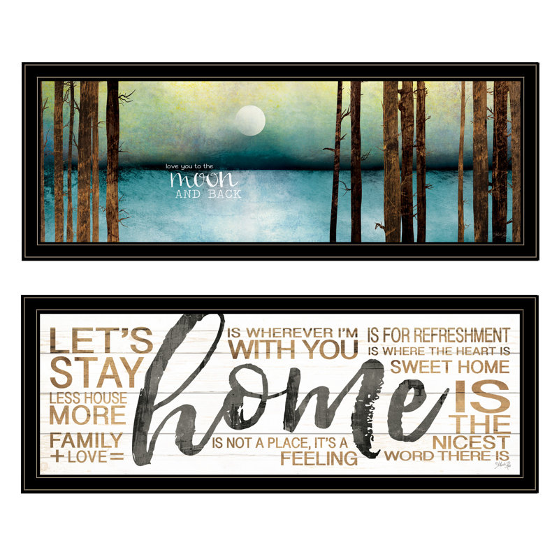 Art mural encadré 2 pièces Love Home par Marla Rae, Black/White