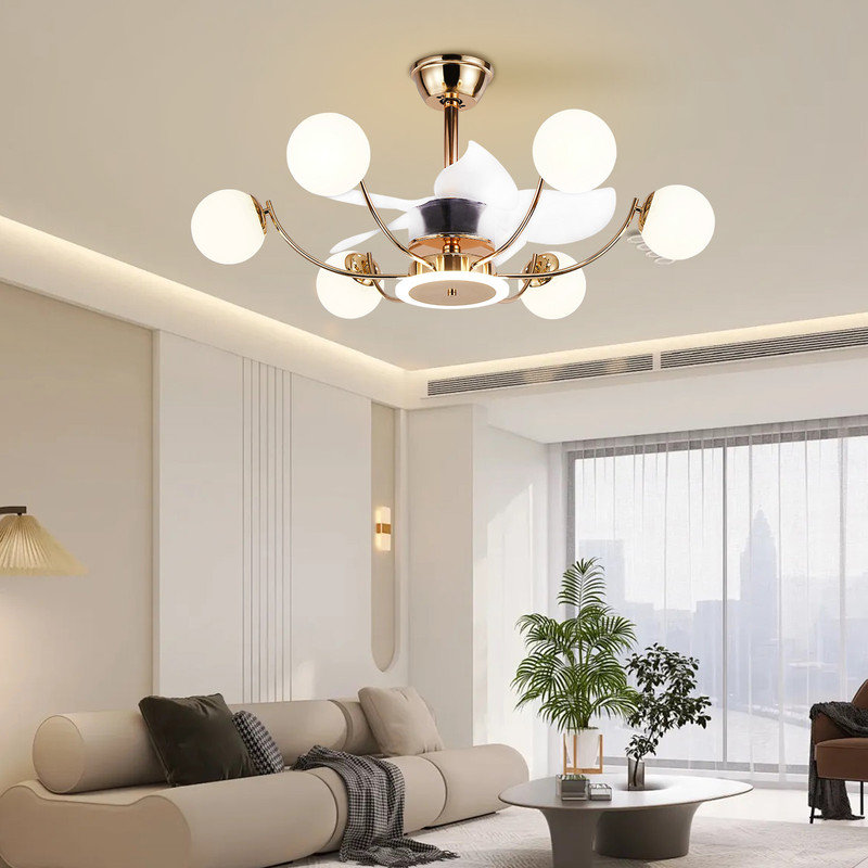 Katheleen 35.4'' Ceiling Fan with 6 Light Kit, Gold