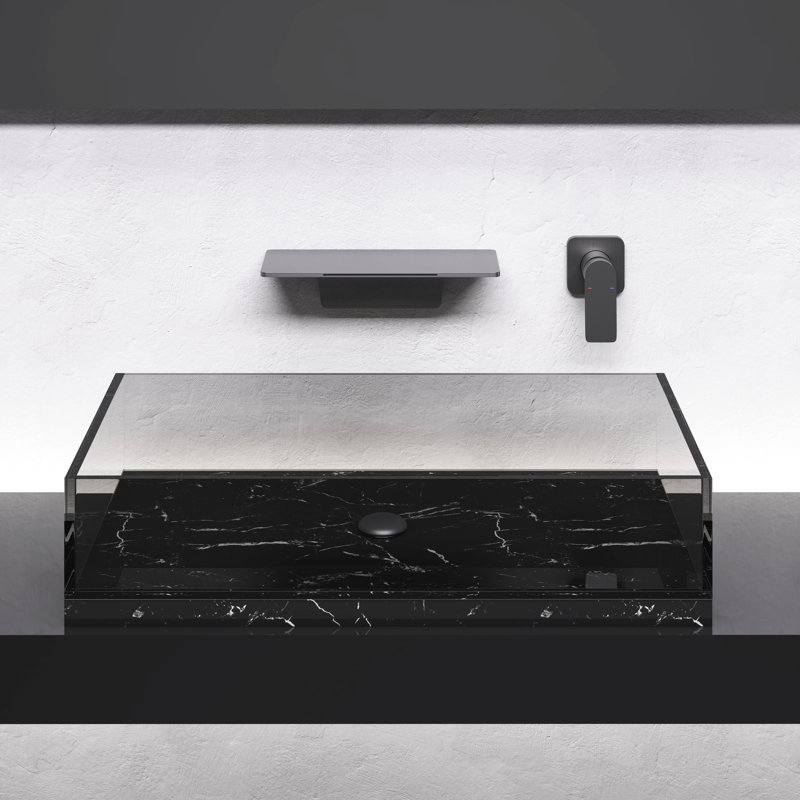 Robinet de salle de bain Waterfall, Noir mat