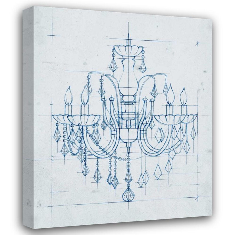 17 Storeys Harper, Ethan Gallery Wrapped Canvas Art Titled: Chandelier Draft I, 44" H x 36" W