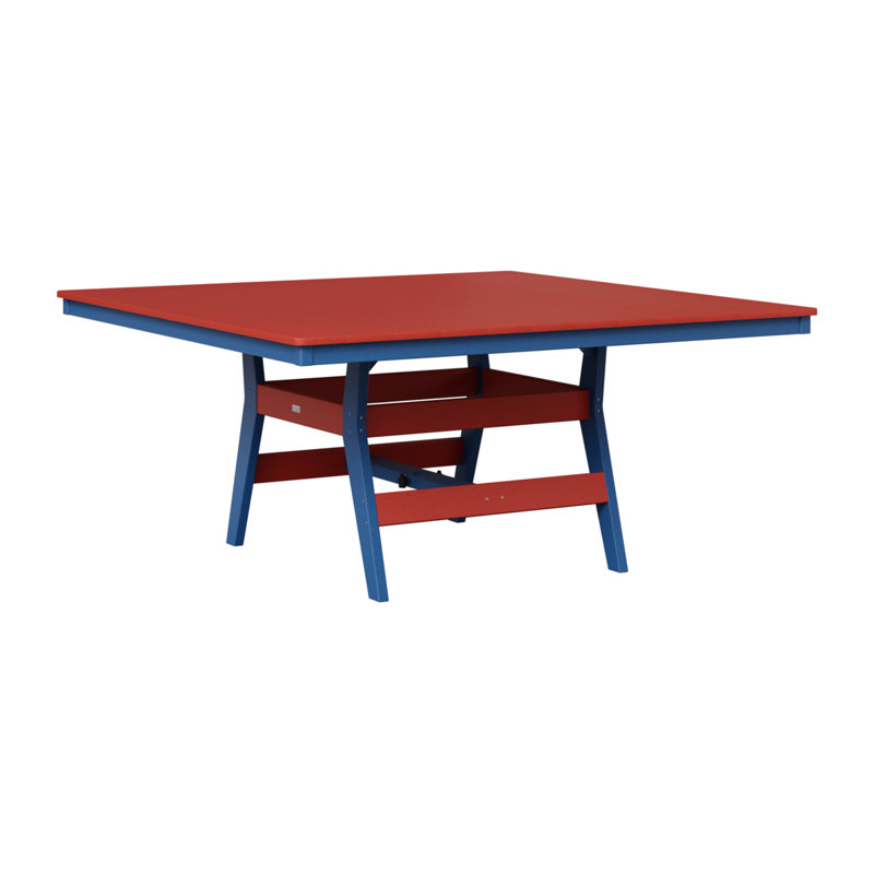 Table de salle à manger carrée 66 "Berlin Gardens Harbor, Rouge écarlate, Bleu pacifique