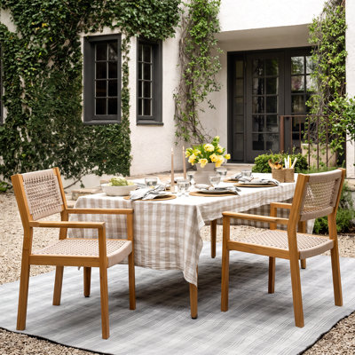 Cimora Rope Woven Acacia Wood Dining Chairs