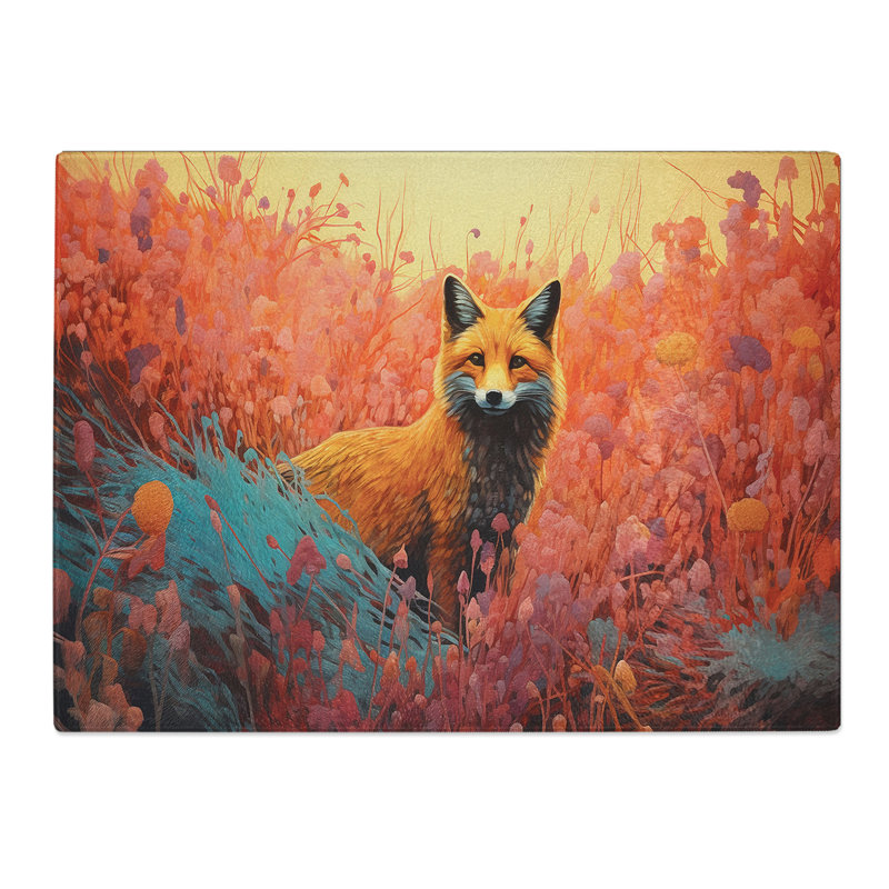 Fox Colour Field  Glass Chopping Board