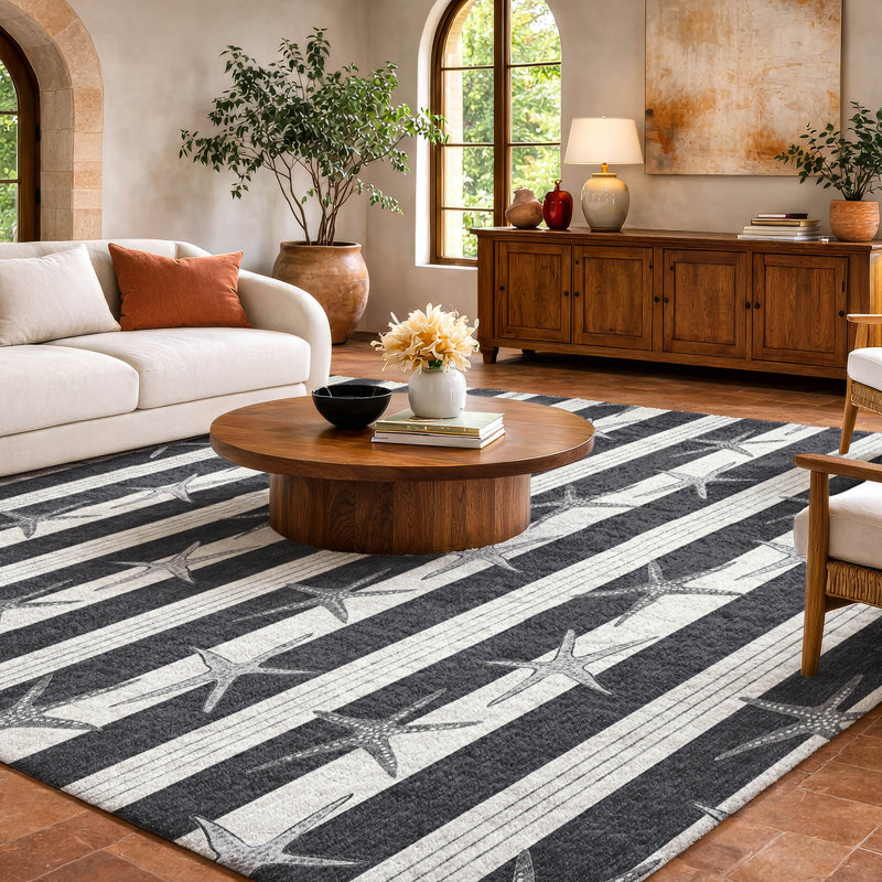 Tapis à poil long de qualité supérieure lavable à la machine Dream Star ADS191, Minuit minuit, 10 pi x 14 pi