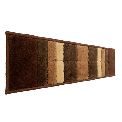 Tapis d'escalier de taille personnalisée par pouce, lavable à la machine, à poils mi-longs doux, antidérapant