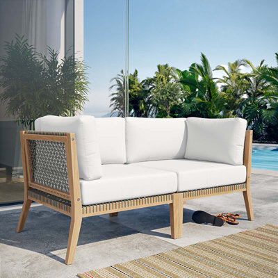 Causeuse d'extérieur en bois de teck Clearwater par Modway