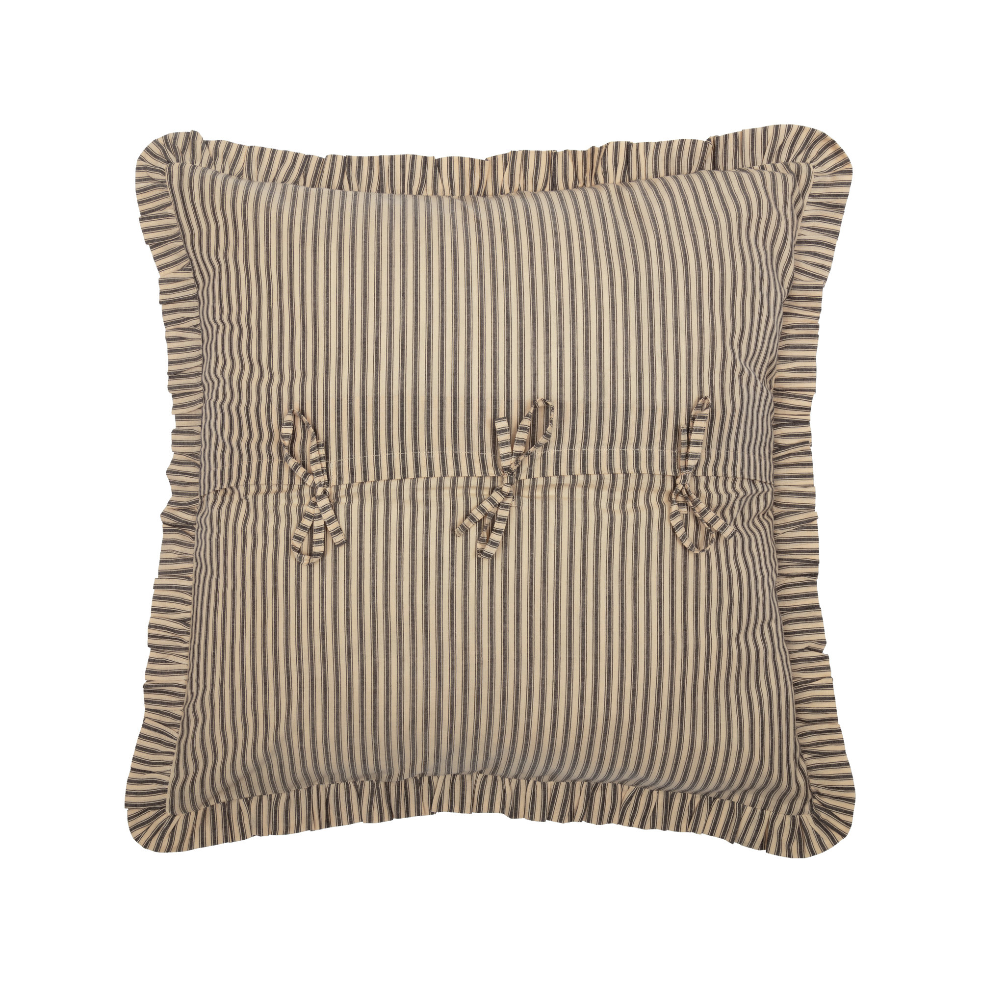 Cotton Sham Set, Dark Crème, Coal Black