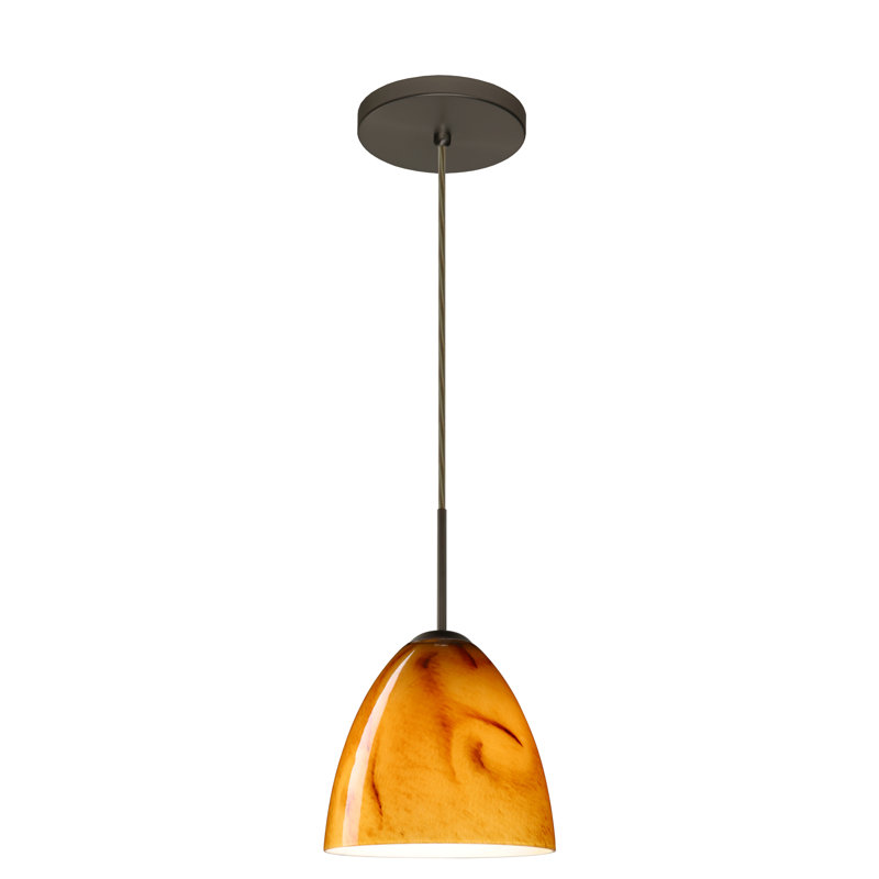 Vila 1 - Light Single Pendant, Marble Grigio, Bronze, LED