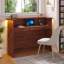 Bureau d'accueil moderne Mono Walnut avec comptoir de transaction et plateau stratifié - Bureau d'accueil debout