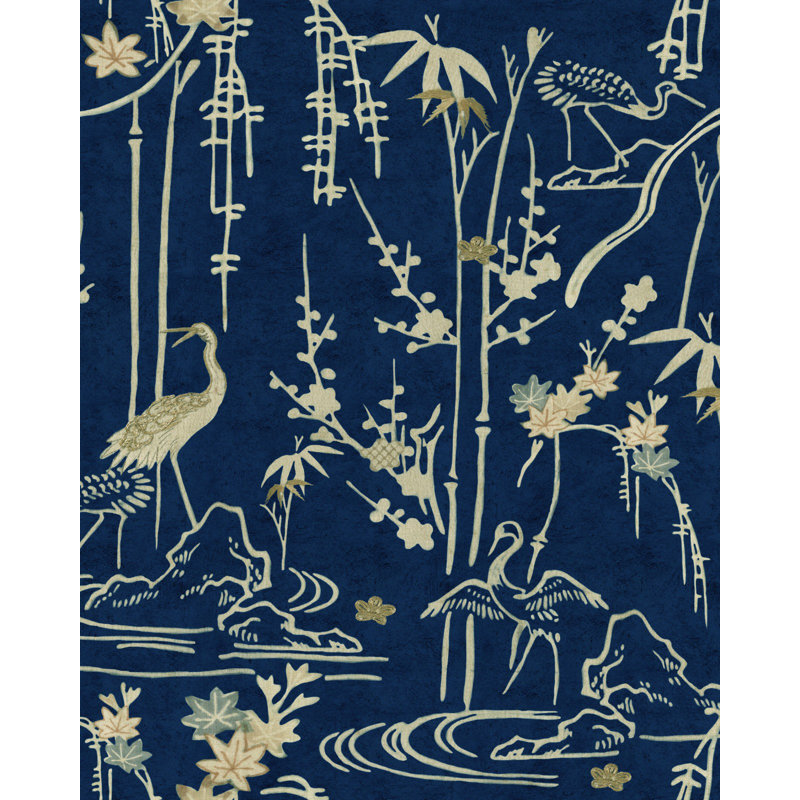 Indigo Addiction Toile Wallpaper Roll