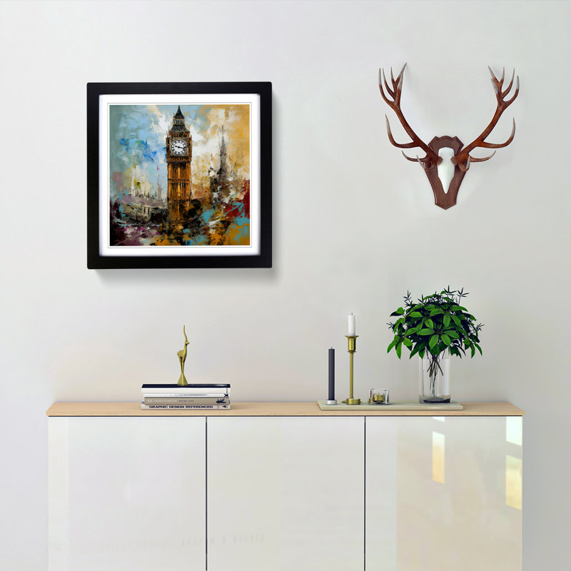 Single Picture Frame Print on Wood, Black