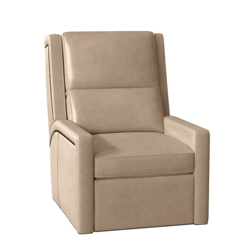 Norman Recliner, Corinthian Cherry Genuine Leather, #9 Antique, Push Back