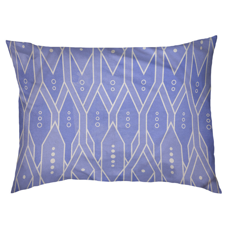 Coussin décoratif trellis, Grand (L 40 po x l 50 po), bleu, Utilisation intérieure/extérieure