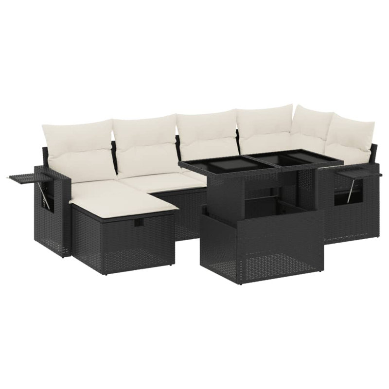 Vidaxl Garden Sofa Set Black, Cream White