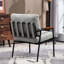 Chaise de chambre à coucher moderne avec cadre en bois naturel, métal noir et revêtement gris, teinture confortable polyvalente-1591312775