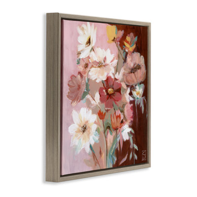 Rosy Warm Bouquet Floating Frame, design by Sara Culpepper