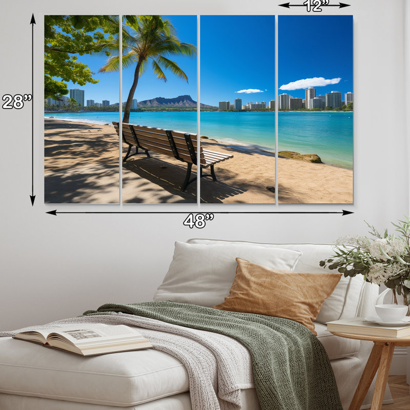 Morman " Hawaiian Beach Scenery " 4 - Pieces