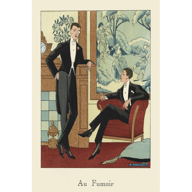 Men's Fashion IV by Leon Bonnotte - Art Print, 46 cm H x 30 cm W, Black Floater Framed