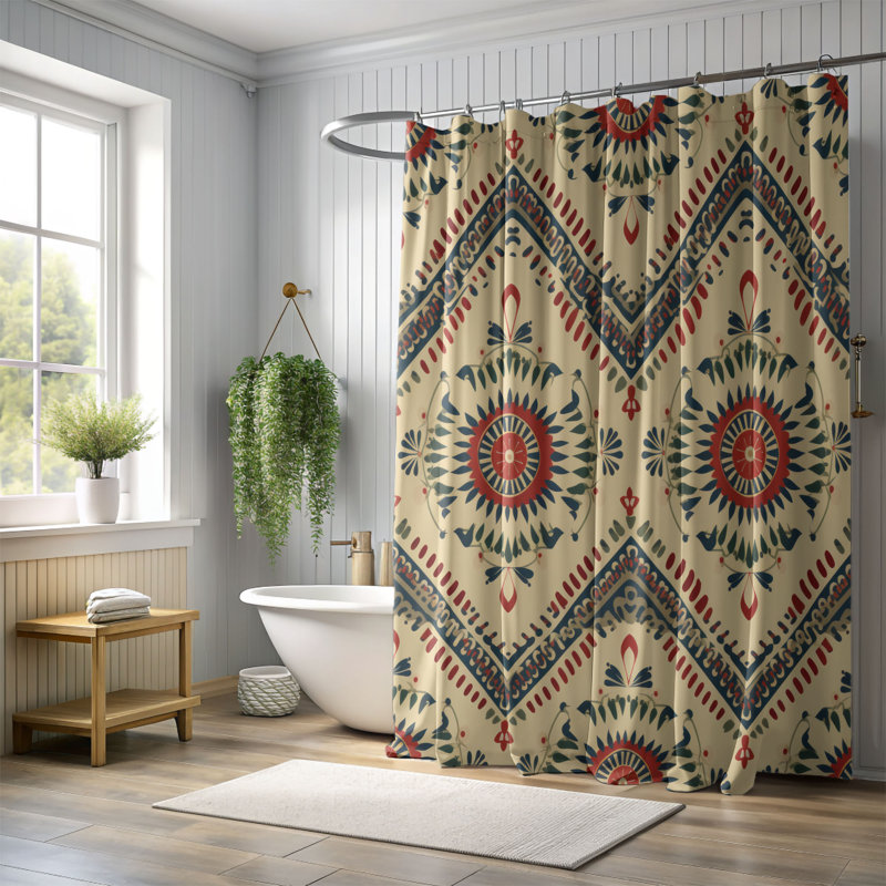 Boho Fields - Premium Shower Curtain, 74" H x 71" W