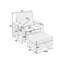 Fauteuil en chenille de 37 po de largeur avec dossier réglable et port USB-813071279