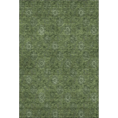 Premium Machine Washable Prisco Olive Rug