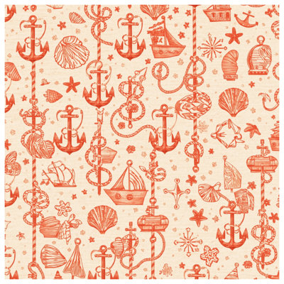 Nautical Anchor Shells Wall Tapestry - Nautical Wall Decor