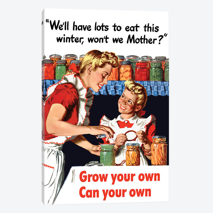 « wwii poster of a fille », affiche rétro sur toile, H 40 po x l 26 po x P 1,5 po, Toile tendue, Pas de tapis