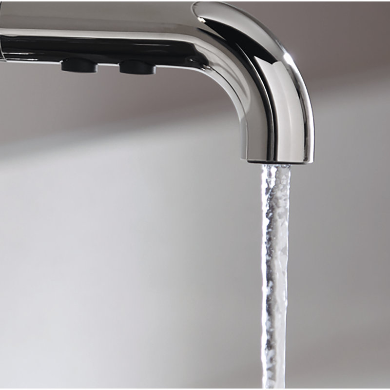 Purist Two-Hole Kitchen Sink Faucet with 8" Spout and Matching Finish Sidespray, Polished Chrome