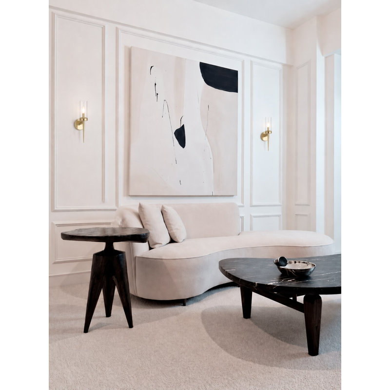 Applique murale moderne avec abat-jour en verre 1 lumière, H 15,75 po x l 4,72 po x P 5,9 po, Or