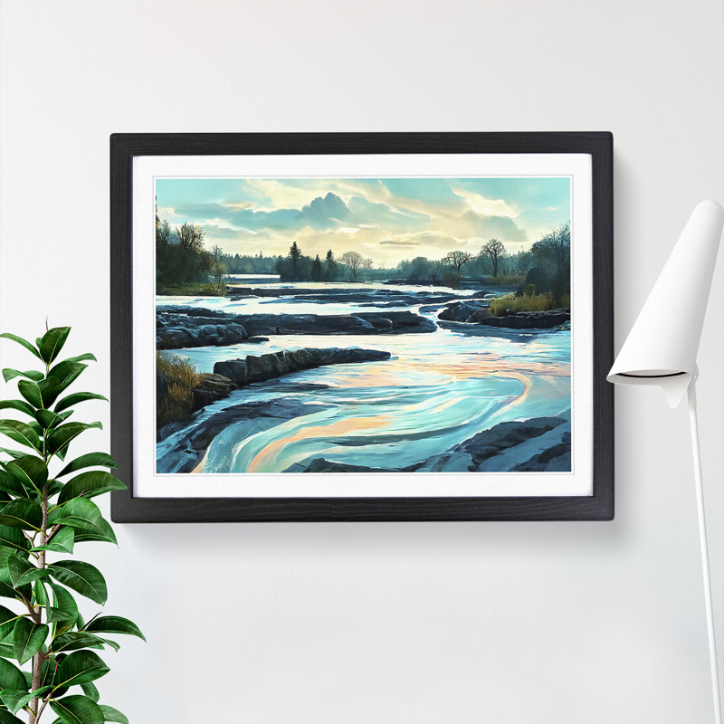 Cool River - Framed Print, Black, 46cm H x 64cm W x 2cm D