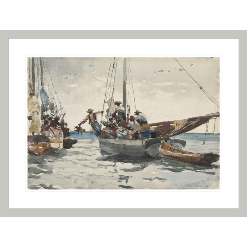«Market Scene Nassau» par Winslow Homer, impression giclée sur cadre, 22,32 po H x 29,5 po L