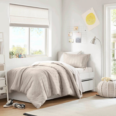 Ensemble de couette de luxe 5 pièces à rayures tissées, pour lit simple/simple XL