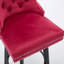 Chaises de bar pivotantes modernes en velours - bouton, pour îlot de cuisine rouge, et confortables