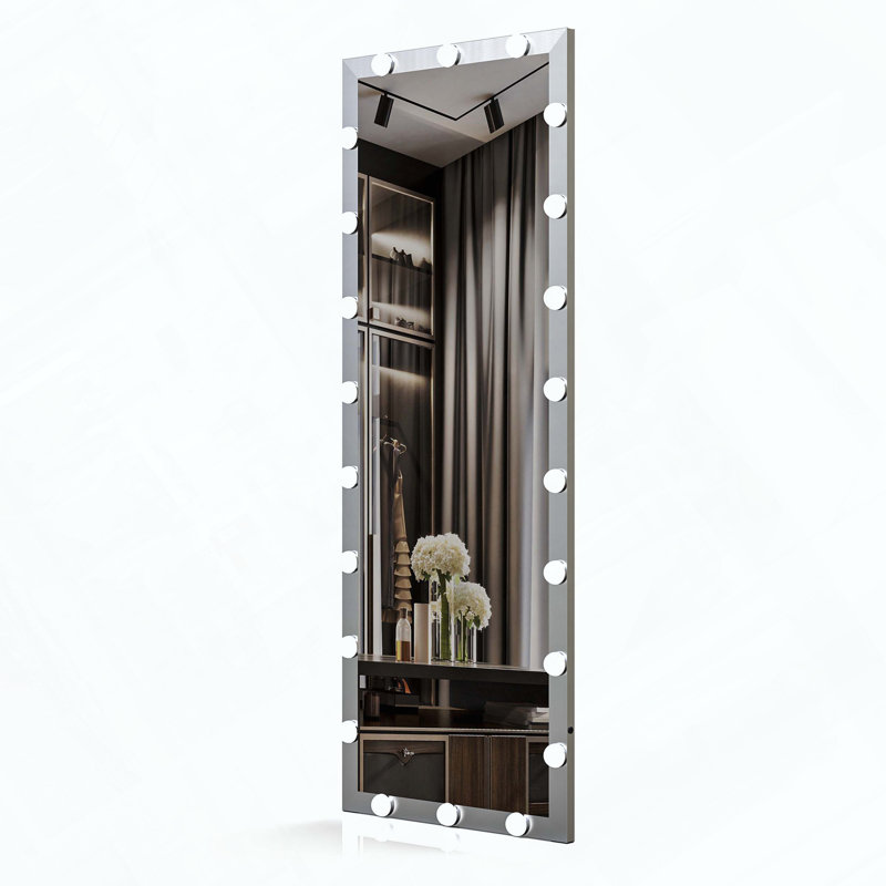 63-Inch Full Length Mirror with Lights, 3 Color Modes & Touch Control, Silver