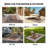 Geometric Border Outdoor Area Rug - Reversible Lightweight PP Plastic Patio Mat, Weather-Resistant Floor Carpet for Porch & Deck, Brown/White-2056889959