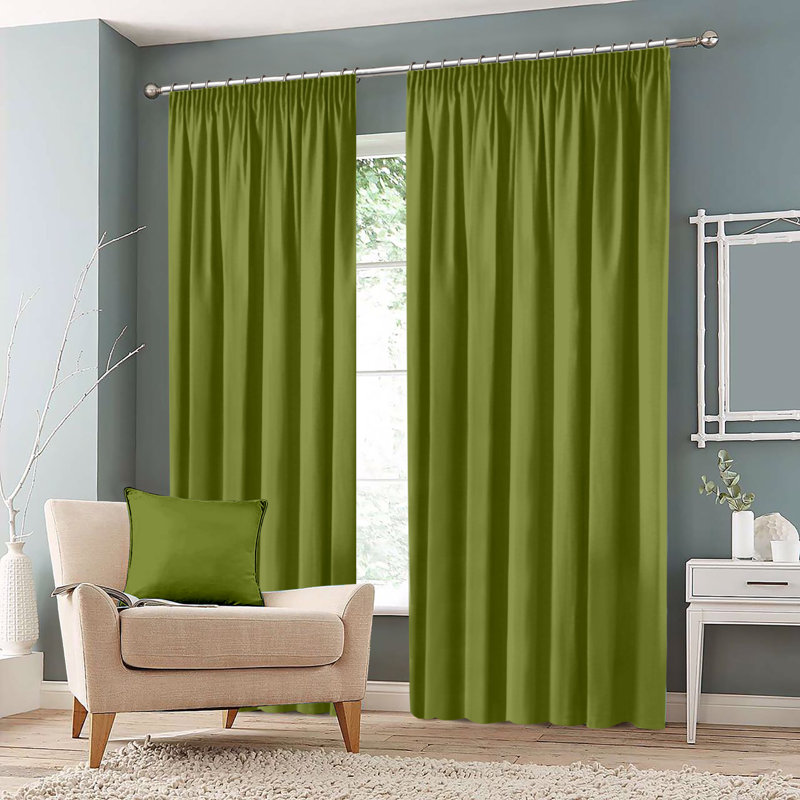 Eiliana Room Darkening Curtain Pair, Width 167 x Drop 183 cm, Green