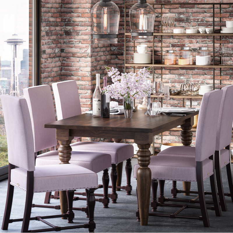 Flora Extendable Pine Solid Wood Top Dining Table, 30.5" H x 63" L x 35.5" W