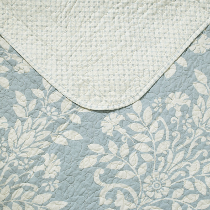 Ensemble de courtepointe réversible en coton Laura Ashley Rowland, Couvre-lit très grand et 2 taies de très grande